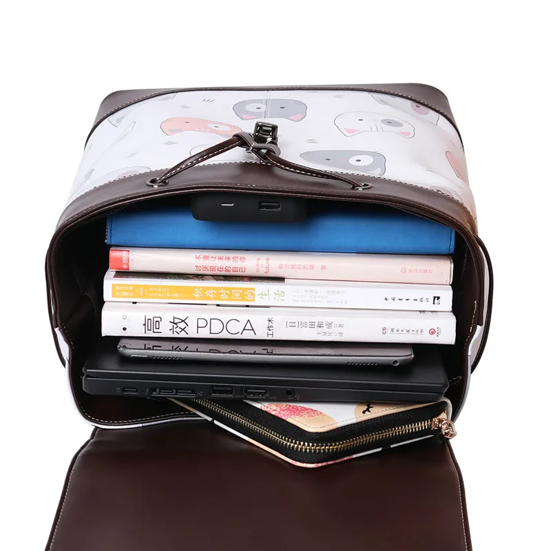 custom backpack 2019 new design student fashion large capacity soft leather backpack picture photo print customized DIY backpack
