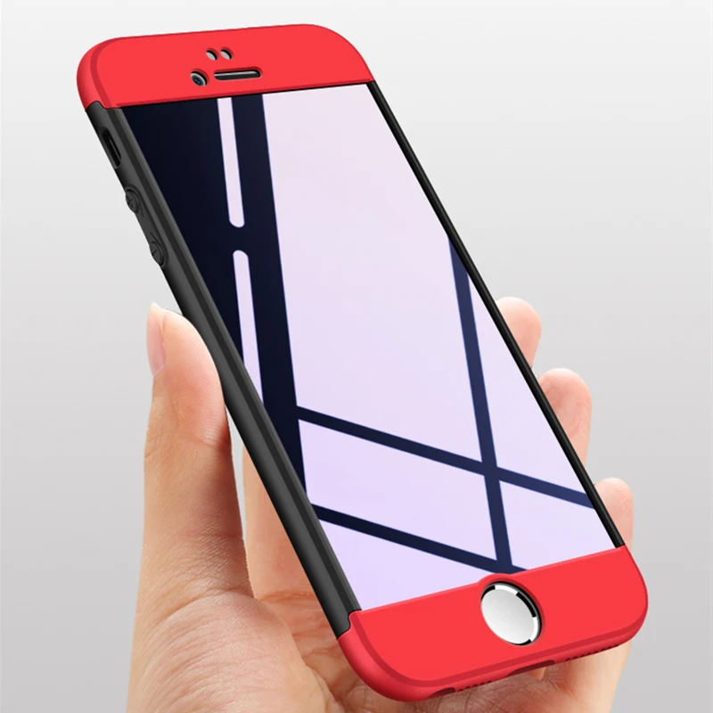 

Luxury Housing Shockproof Protection 360 Case For iPhone Celular 5 5S SE Matte Case On 6 6S 7 8 Plus X Hard Plastic Back Cover
