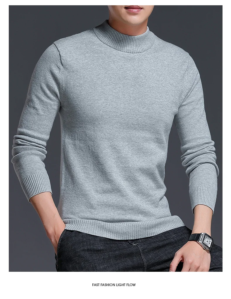 Brand New Casual Sweater Men Pullovers Thick Warm Autumn Fashion Style Cashmere Sweater Male Solid Slim Fit Knitwear Pull Coat