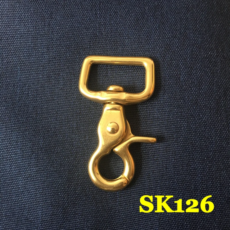 (SK126) 2pc Solid Brass Spring Snap Hook Swivel Clasp Key Ring Chain Hardware | Дом и - Цена: 932,43 руб. / lot
