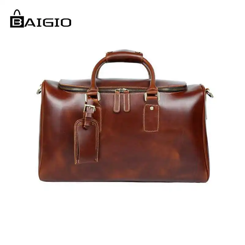 www.bagssaleusa.com : Buy Baigio Travel Bag Mens Leather Overnight Tote Duffle Bag Brand Designer ...