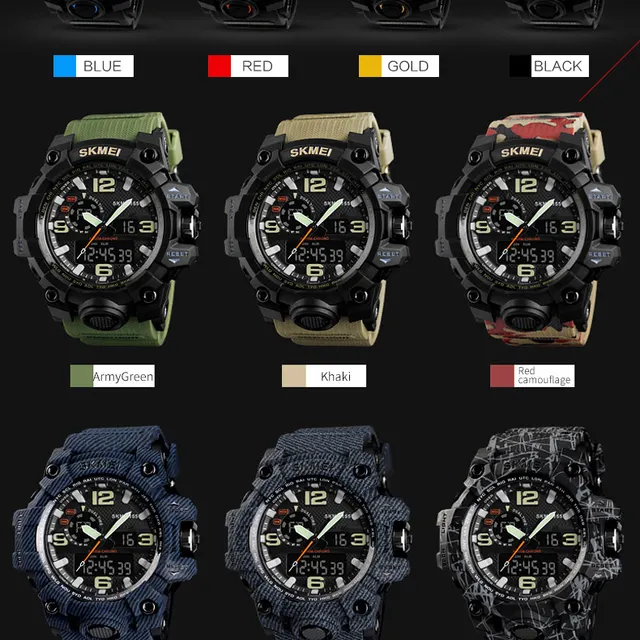 SKMEI Top Marka Sport Watch mężczyźni Military Digital zegarki 5Bar wodoodporne Dual Display zegarki na rękę Relogio męski 1155 tanie i dobre opinie Quartz Wristwatches Klamra Okrągłe Chronograph Stop Watch Week Display Swim Alarm Complete Calendar LED display Shock Resistant Multiple Time Zone Water Resistant Back Light SKMEI Top Marka Sport Watch mężczyźni Military Digital zegarki 5Bar wodoodporne Dual Display zegarki na rękę Relogio męski 1155 tanie i dobre opinie Quartz Wristwatches Klamra Okrągłe Chronograph Stop Watch Week Display Swim Alarm Complete Calendar LED display Shock Resistant Multiple Time Zone Water Resistant Back Light
