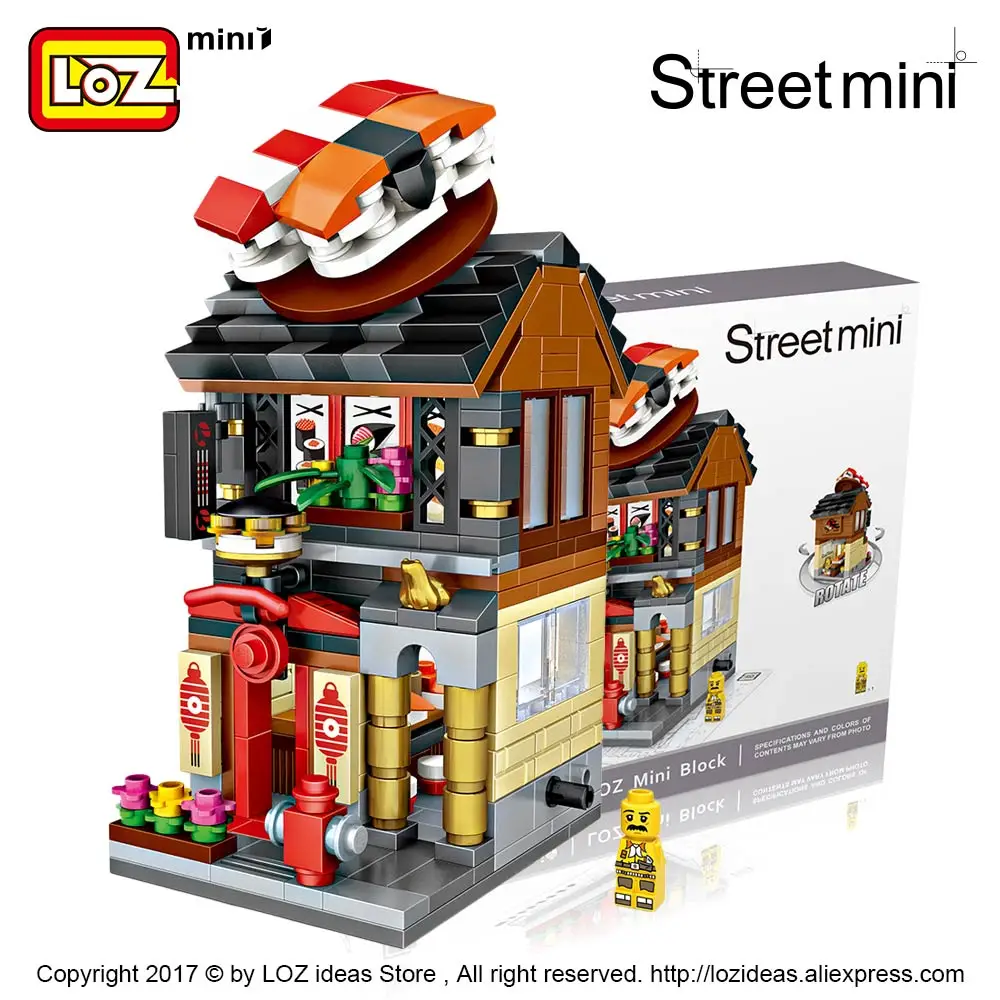LOZ Mini Building Blocks Bricks Toy Architecture Sushi Shop Street Mini