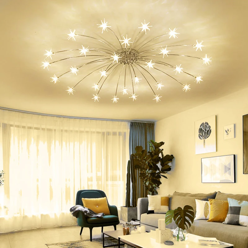 Modern Led Ceiling Light Ice Flower Glass Bedroom Kitchen Children Room Ceiling Lamp Designer Lighting Fixtures