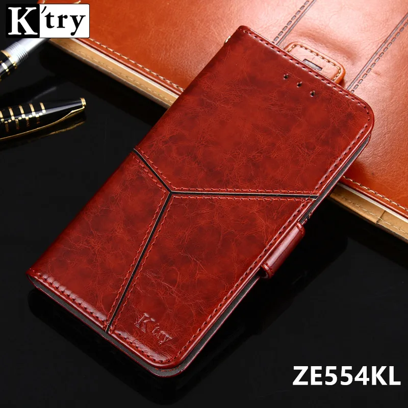 

K'try For Asus Zenfone 4 ZE554KL Case Cover Luxury Leather Wallet Case For Asus ZE554KL Phone Cover Flip Style with Stand