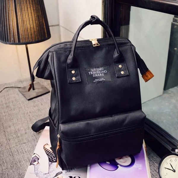 Longmiao Teenage School Bags Růžová černá batoh batoh Plátno ležérní velké studentské tašky Cestovní batoh Sacos Mochilas