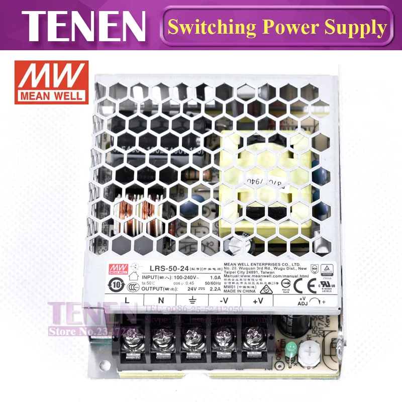 Тайвань Meanwell LRS-50-24 24V 2.2A 50W импульсный источник питания для лазерного контроллера