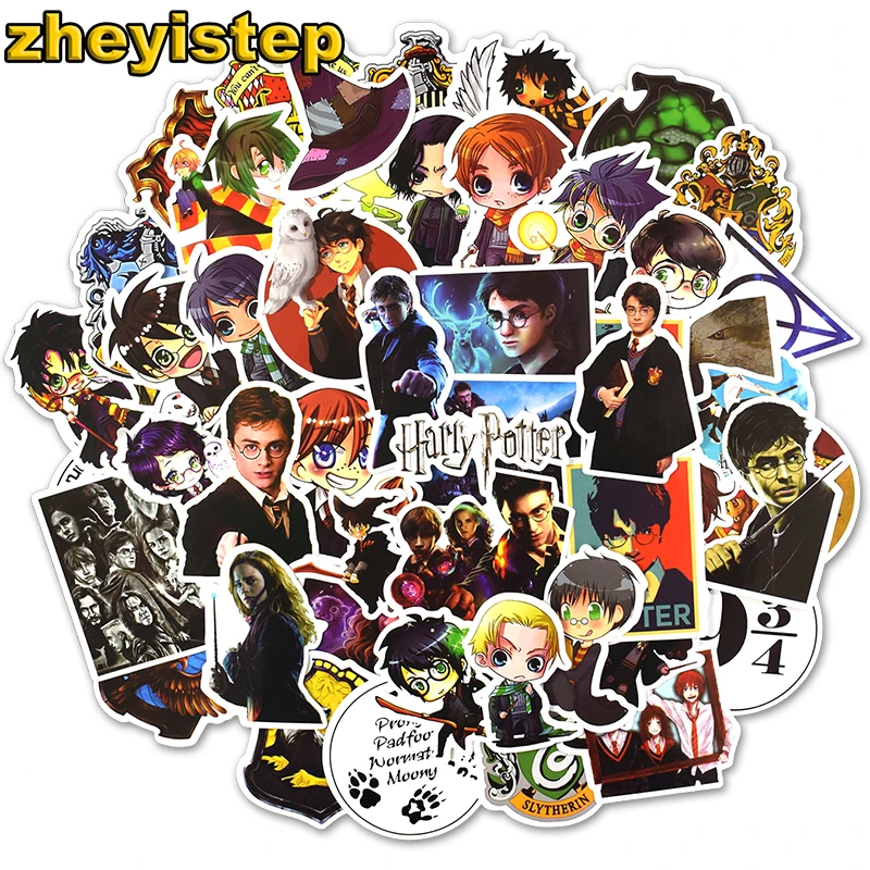 

50Pcs Harry Potter Stickers Graffiti Funny JDM Anime Stickers for Children Laptop Bicycle Suitcase Luggage Skateboard Car Decals