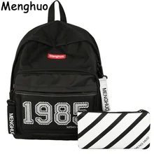 Menghuo Preppy Style Leisure Girl School Bags for Teenagers Backpack Set Women Travel Bags 3 Pcs/Set Rucksack Mochila Knapsack