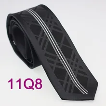 YIBEI Coachella Ties тонкий черный галстук с воротником, окаймленный клетчатый Серебряный полосатый Узкие галстуки джентльмен Свадебный галстук 6 см