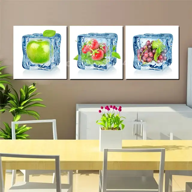 Canvas Wall Art Painting Contemporary Artwork Ice Fruits Art Decor