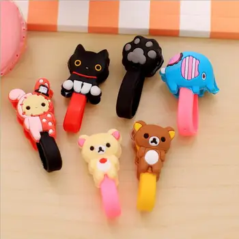 

10pcs/lot Lovely Elephant Bear Cartoon Cable Winder Earbud Rubber Cable Cord Wrap Cable Wire Organizer Earphone Cord Holder Clip