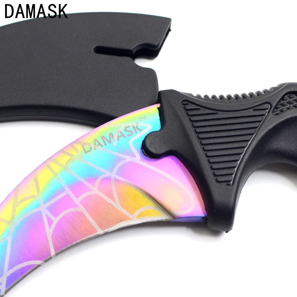 DAMASK Handmade Hunting Karambit Knife CS GO Never Fade Counter Strike Fighting Survival Tactical Knife Claw Camping knives Tool