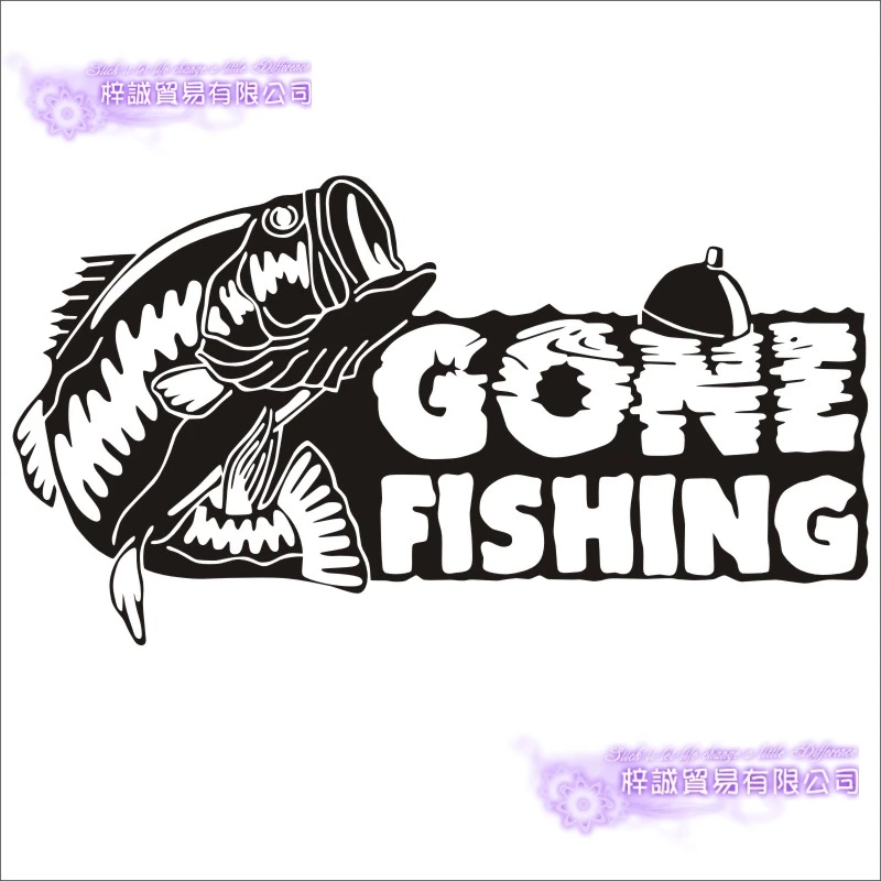 Fishing Sticker Car Fish Bass Decal Angling Hooks Tackle Shop Posters Vinyl Wall Decals Hunter Decor Mural Sticker