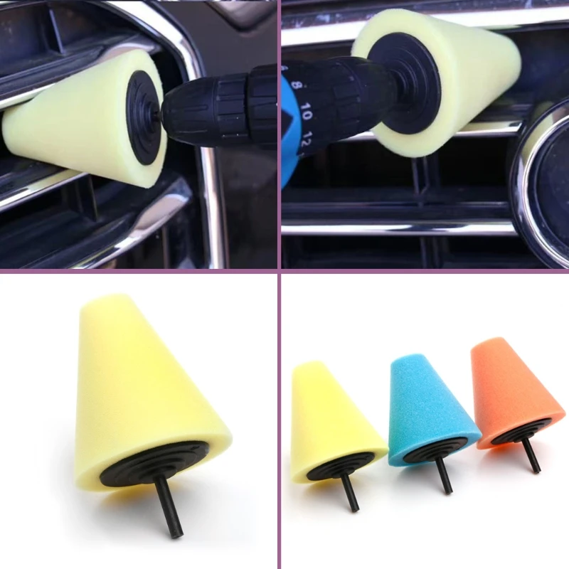1PC Polishing Foam Sponge Cone Polishing Foam Pads For Car Wheel Hub Car Tool