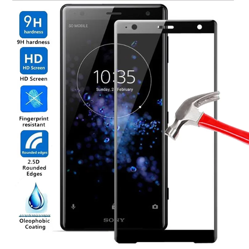 Full Cover Tempered Glass for Sony Xperia XZ2 Premium Screen Protector Explosion-proof Clear Film | Мобильные телефоны и