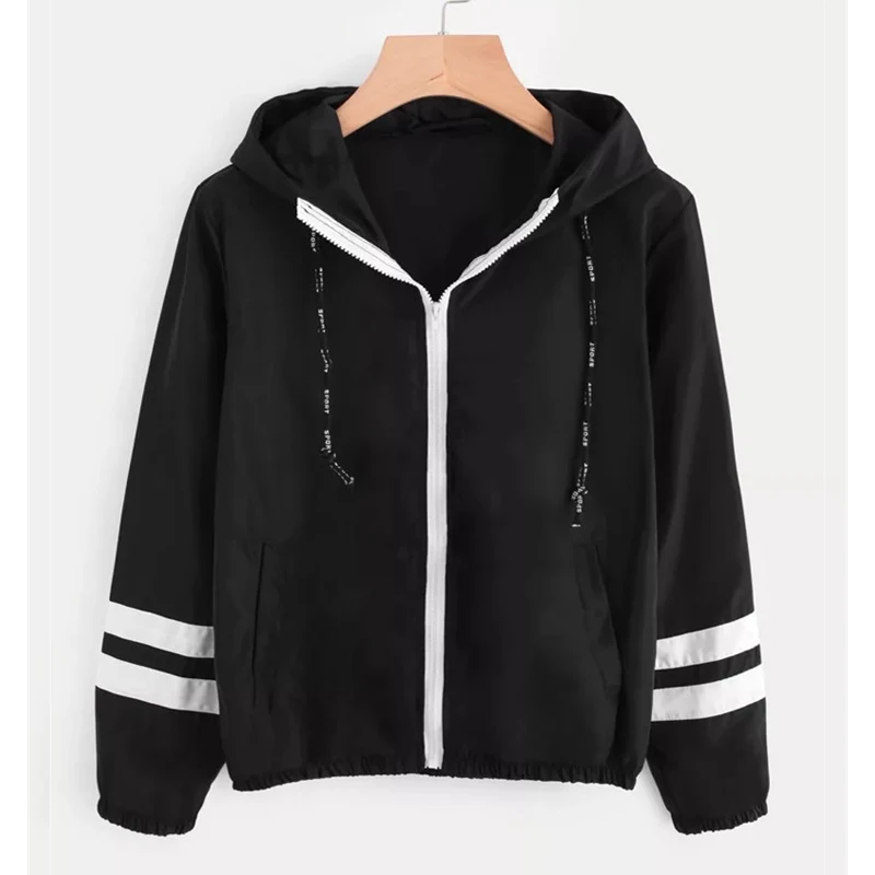 Colorblock Куртка с капюшоном короткое и тонкое пальто женские кардиганы длинным
