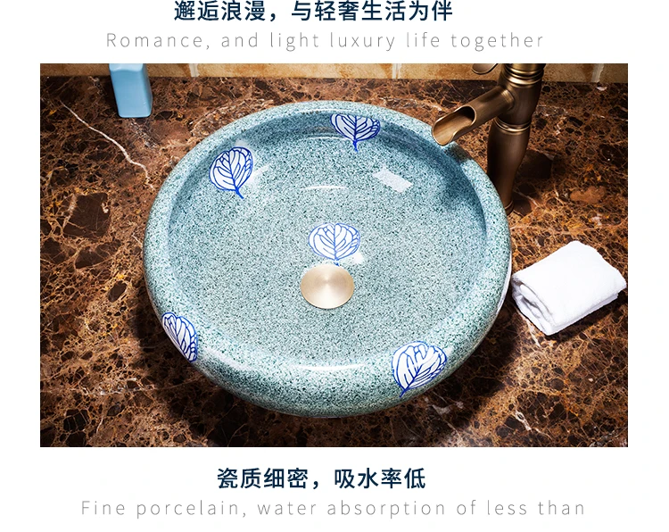 Handmade China Lavabo Washbasin bathroom sink bowl countertop Flower Shape Ceramic wash basin bathroom sink (7)
