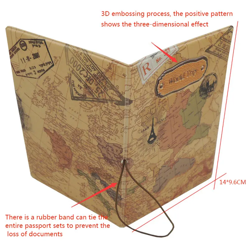 Хит, 3D Карта мира, искусственная кожа, Обложка для паспорта, унисекс, для аэропорта, ID, билетов, Обложка для паспорта, женский многофункциональный чехол для паспорта