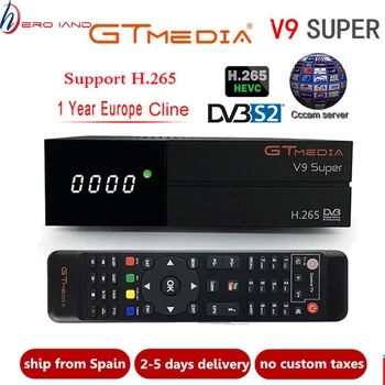 

Satellite TV Receiver Gtmedia V9 super Power by freesat V8 Super Receptor built-in WIFI DVB-S2 H.265 1 Year Europe cline TV Box