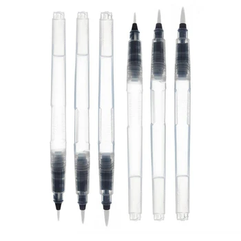 

Refillable 3Pcs/Set Water Fountain Pen Water Soft Head Watercolor Brush Water Soluble Color Lead Solid Paint Brush Hook Line Pen