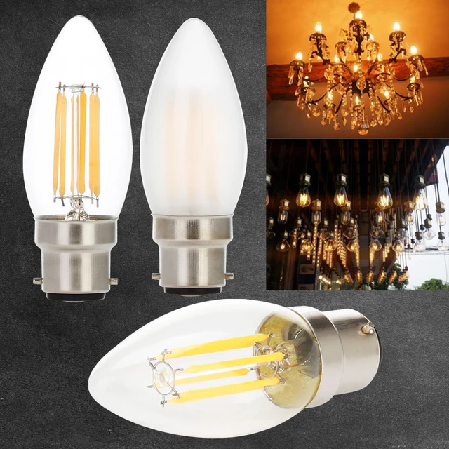 Ampoule LED Edison rétro à intensité variable, lampe à filament, baïonnette  E14 B22, 2W, 4W, 6W, 220V, coque en verre transparent G45, ampoule LED  vintage pour la maison - AliExpress