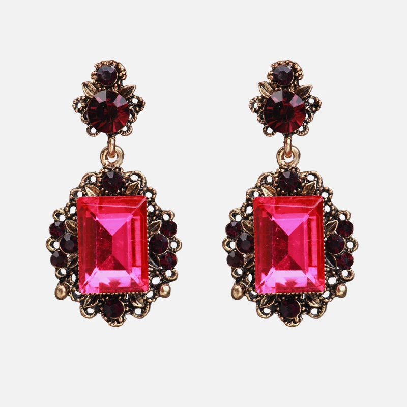 HTB1R9ukP4jaK1RjSZFAq6zdLFXaF - Ztech Red Pendant Za Earrings 2019 Handmade Resin Flower Crystal Beads Statement Bridal Earring Party Dangle Drop Earrings Gift