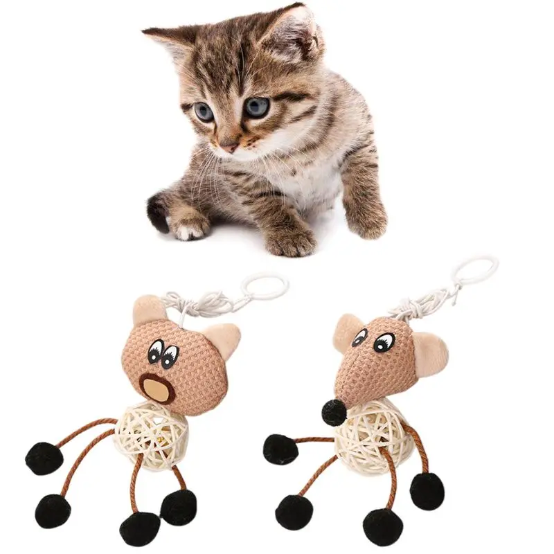 Игрушечная мышь Pet кошка игрушка портативный Sepaktakraw котенок интерактивный играя веревка игрушечные лошадки