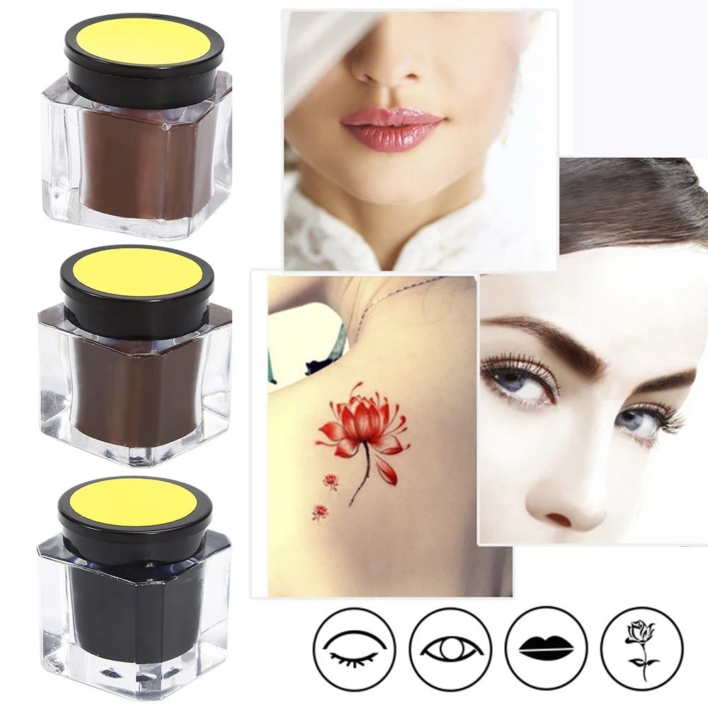 

1 PC 3 Color Eyebrow Eyeliner Paste Pigment Tattoo Practice Multi Color Special For Beginner tool