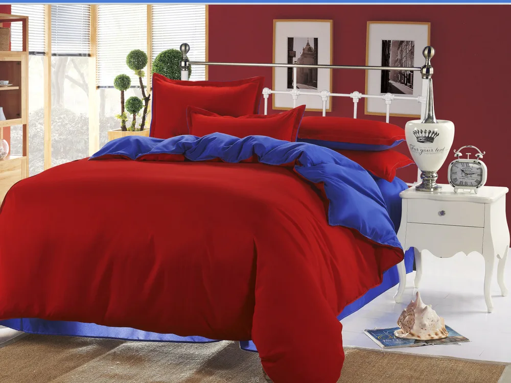 Larry Plain Solid Bedding Set Super King Size Wedding Denim