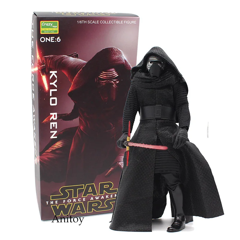 Сумасшедший игрушечные лошадки Star Wars The Force Awakens KYLO REN 1/6th весы ПВХ фигурку Коллекционная модель игрушки 29,5 см KT4236