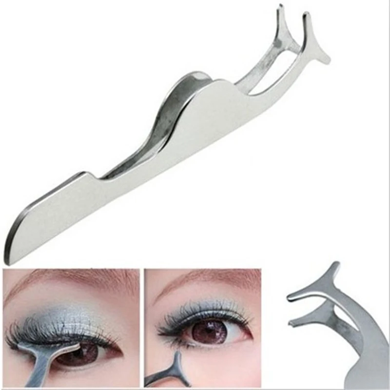 

False Eyelash Tweezers Fake Eye Lash Applicator Eyelash Extension Curler Clamp Makeup Forceps Tools Nipper Auxiliary Clip