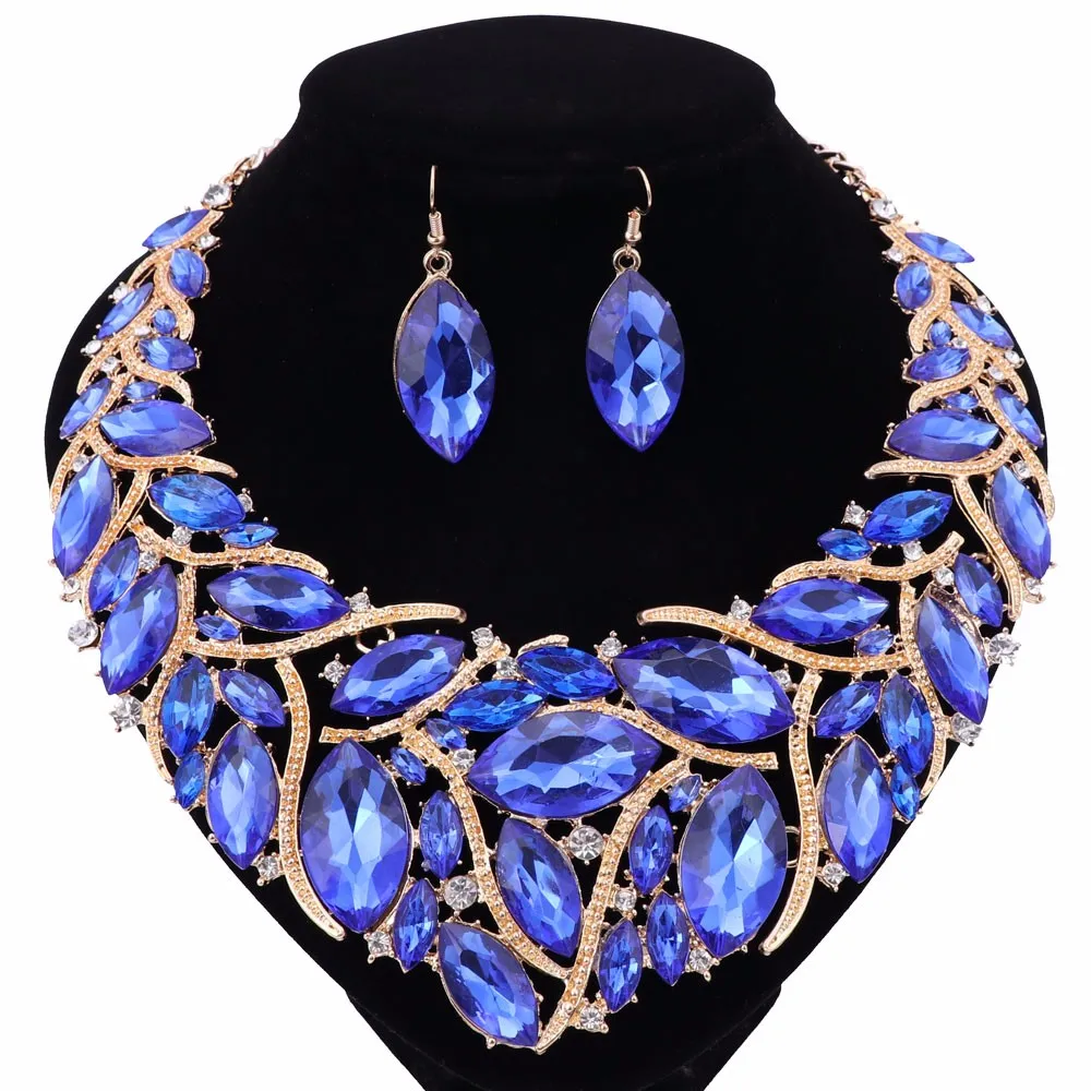 6 цветов модные женские модные Ювелирные наборы ожерелье с серьги Бохо эффектное ожерелье для вечерние свадебные прямые продажи