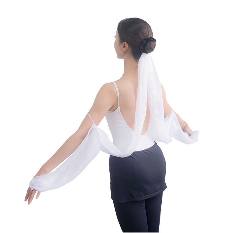 

La Bayadere Sleeves Professional Ballet Tutus Costume White Chiffon Custom Made Attach to Finger Kingdom of the Shades Sleeve