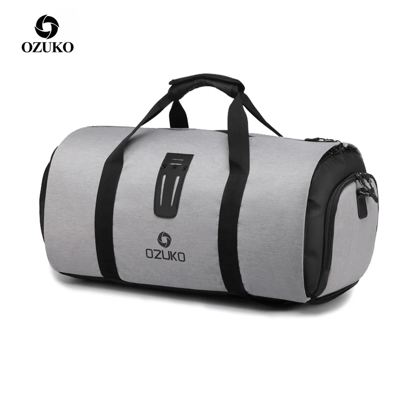 

OZUKO Multifunction Large Capacity Men Travel Bag Waterproof Duffle Bag for Trip Suit Storage Hand Luggage Bags with Shoe Pouch