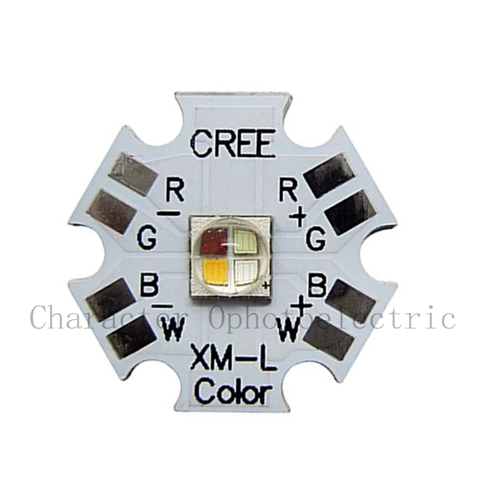 

Cree XLamp XM-L XML RGBW RGB White or RGB Warm White Color High Power LED Emitter 4-Chip 20mm Star PCB Board