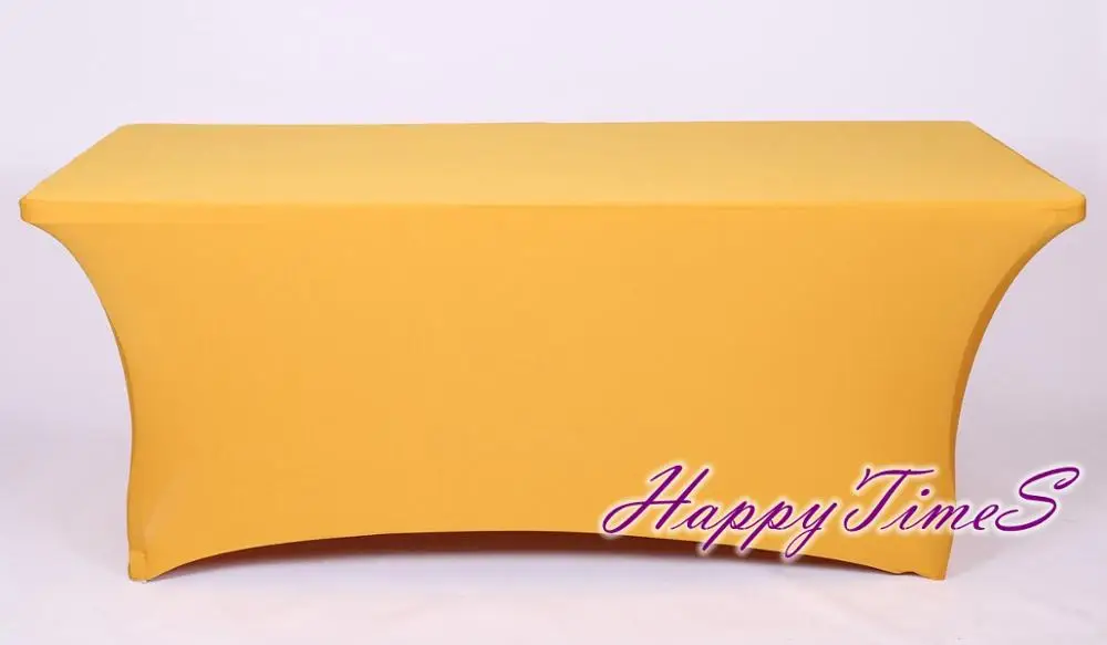 Свадебные банкетные прямоугольные покрывала на барный столик украшения Высокая Растяжка спандекс лайкра вечерние скатерть для коктейлей - Цвет: Цвет: желтый