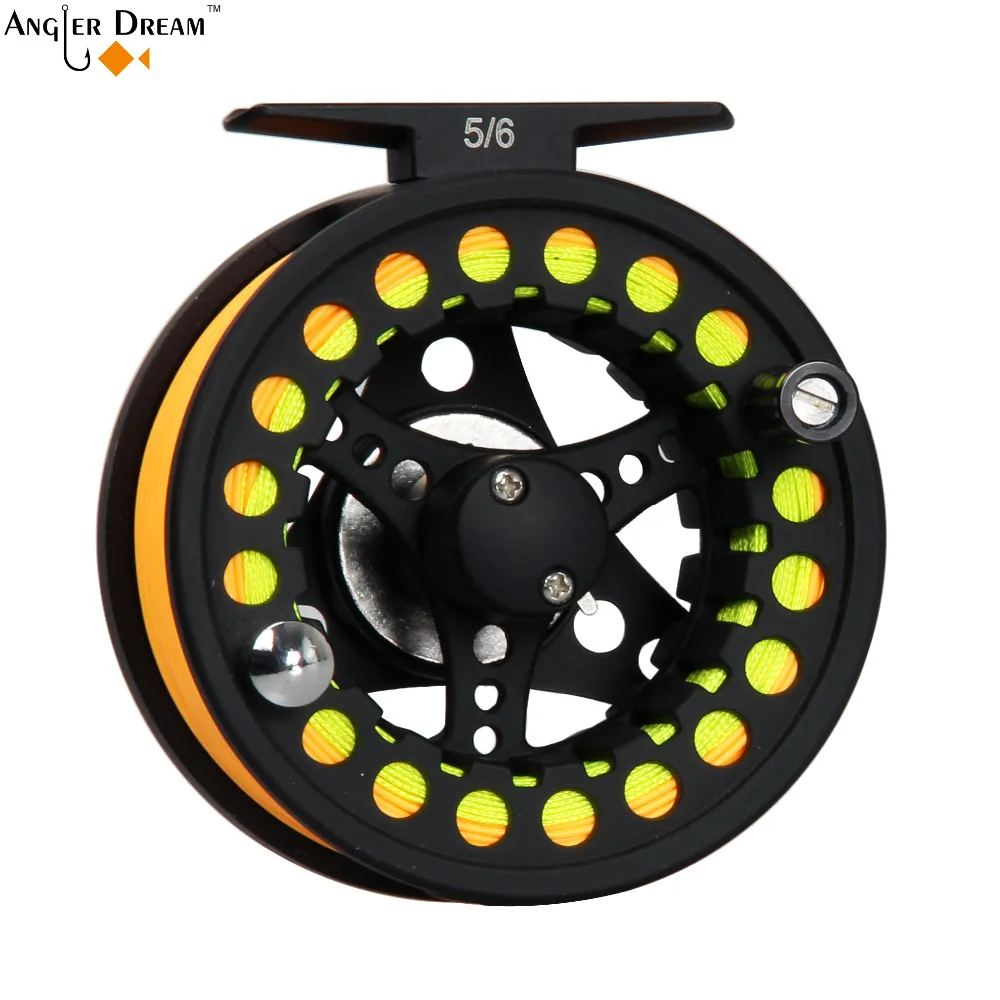 1/2 3/4 5/6 7/8 WT Fly Reel Combo Large Arbor Aluminum Fly Fishing Reel  with WF Floating Fly Fishing Line Backing Leader