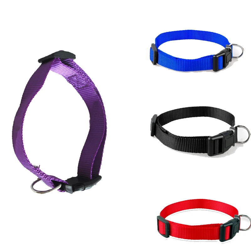 Hot 1 Pc Pet Dog Collars Charming 4 Colors 4 Sizes S XL Nylon Solid