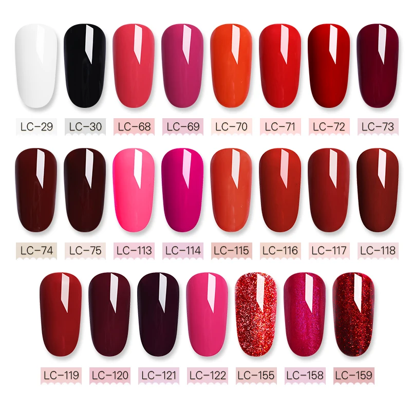 LILYCUTE Glitter Gel Nail Polish 5ML Soak Off UV Gel Nail Art Varnish Semi Permanent Gel 2