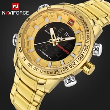 Top Brand NAVIFORCE Men’s Sport Watches Men Quartz Analog LED Clock Male Full Steel Military Waterproof Watch Relogio Masculino