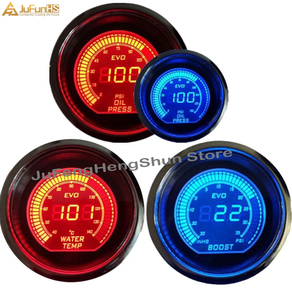 2 inch 52mm Psi Car Turbo Boost Gauge Oil Press Pressure Gauge Water