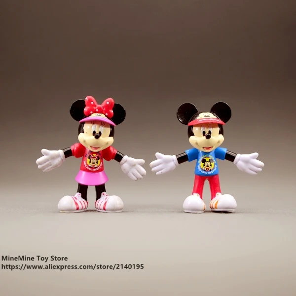 

ZXZ Mickey Mouse Minnie exercise 7.5cm Action Figure Posture Anime Decoration Collection Figurine Toy model children gift