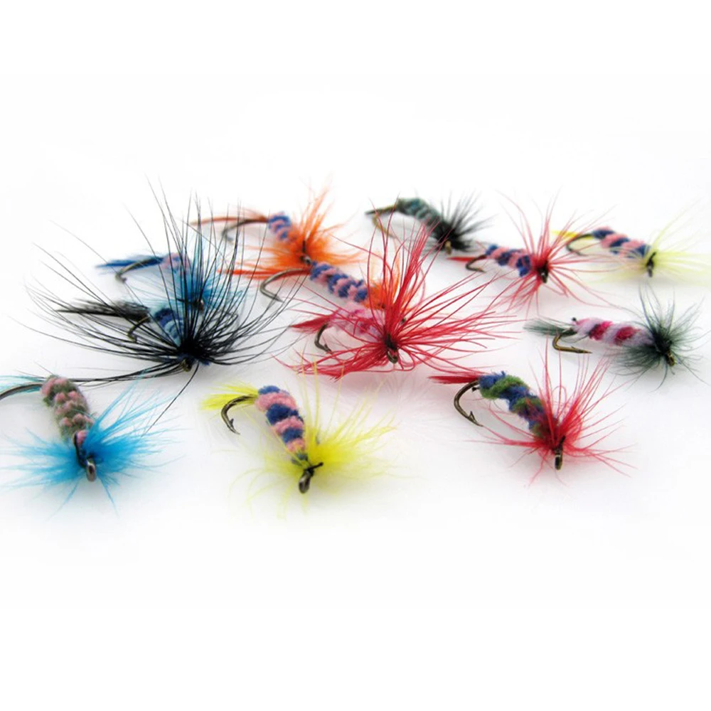

ANGLERSHALL 12pcs/Set Various Dry Fly Fishing Trout Salmon Dry Flies Fish Hook Lures Fishing Pesca