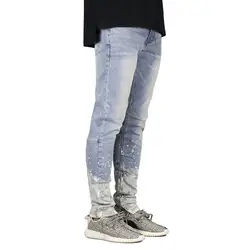 ABOORUN Здравствуйте уличные мужские Тощий окрашенные джинсы ретро ботильоны джинсы на молнии модные джинсы Джоггеры для мужчин x1082
