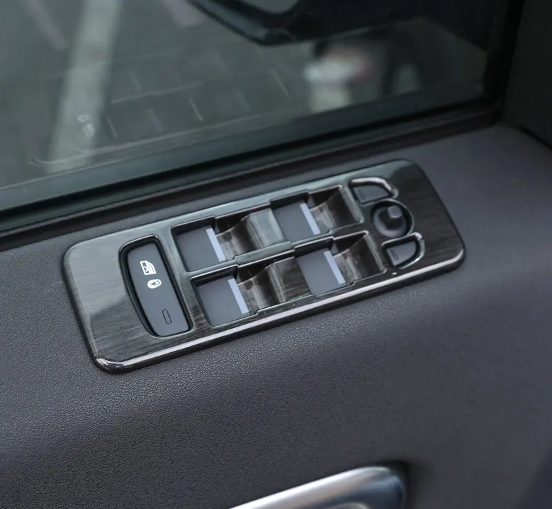 

Window Lift Switch Button Cover Trim ABS Black Wood Car Accessories For Land Rover Discovery Sport 2015+