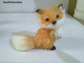 

yellow gaze afar fox hard model polyethylene&furs fox mini 8x7cm prop ,home decoration gift s1706