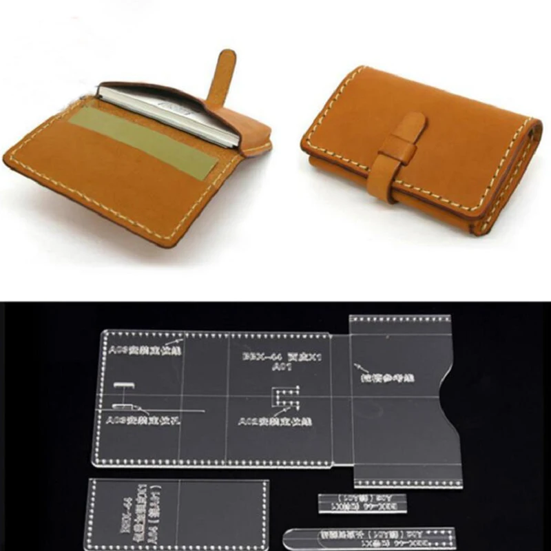 

1set Acrylic Clear Template Pattern Tool Wallet Messager Bag Leather Craft Sewing Pattern sewing stencils 10*7*1.5cm