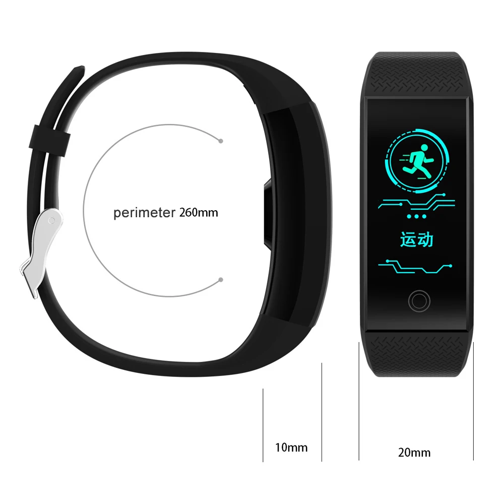 QW18 Fitness Bracelet Smart Watch Fitness Tracker Blood Pressure Heart Rate Monitor IP68 Waterproof Smart Wristband For iPhone