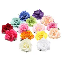 В богемном стиле пляжная Женская утконоса заколки для волос клип яркие Цвет искусственный Распустившийся цветок розы свадебные наручные корсаж брошь на булавке в случайном порядке